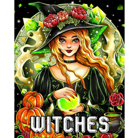 Green Potion Witch - Full Round Drill Diamond Painting 40*50CM