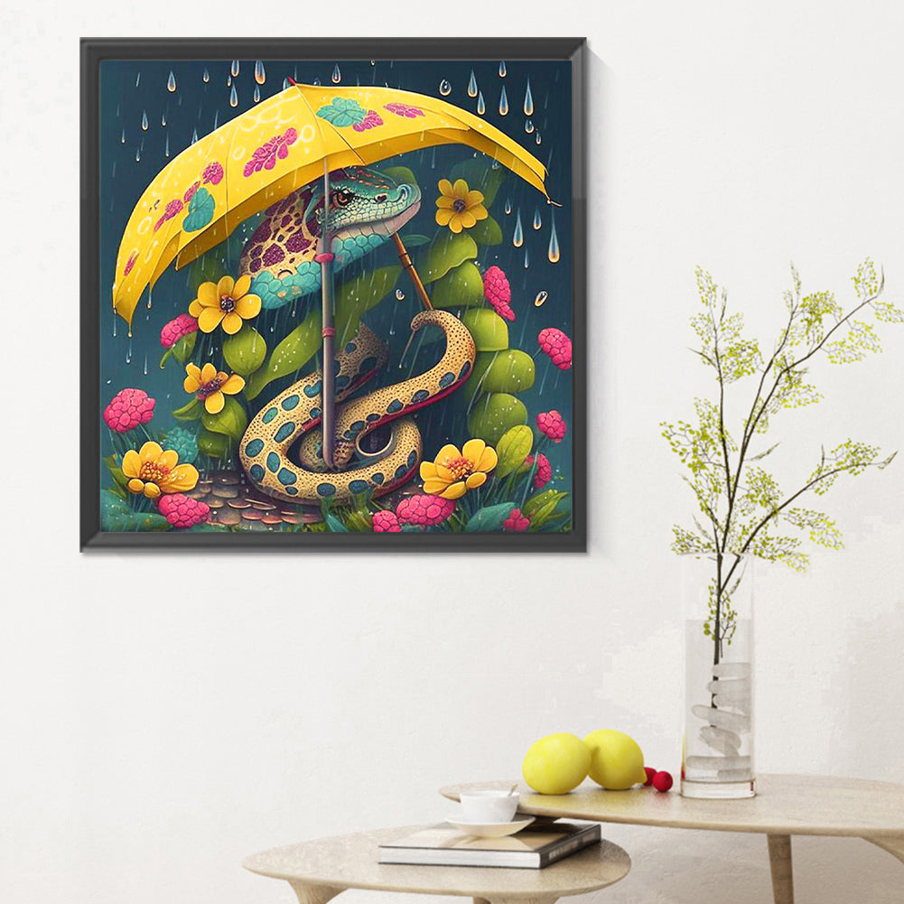 Umbrella Animal Snake - Full Round Drill Diamond Painting 30*30CM