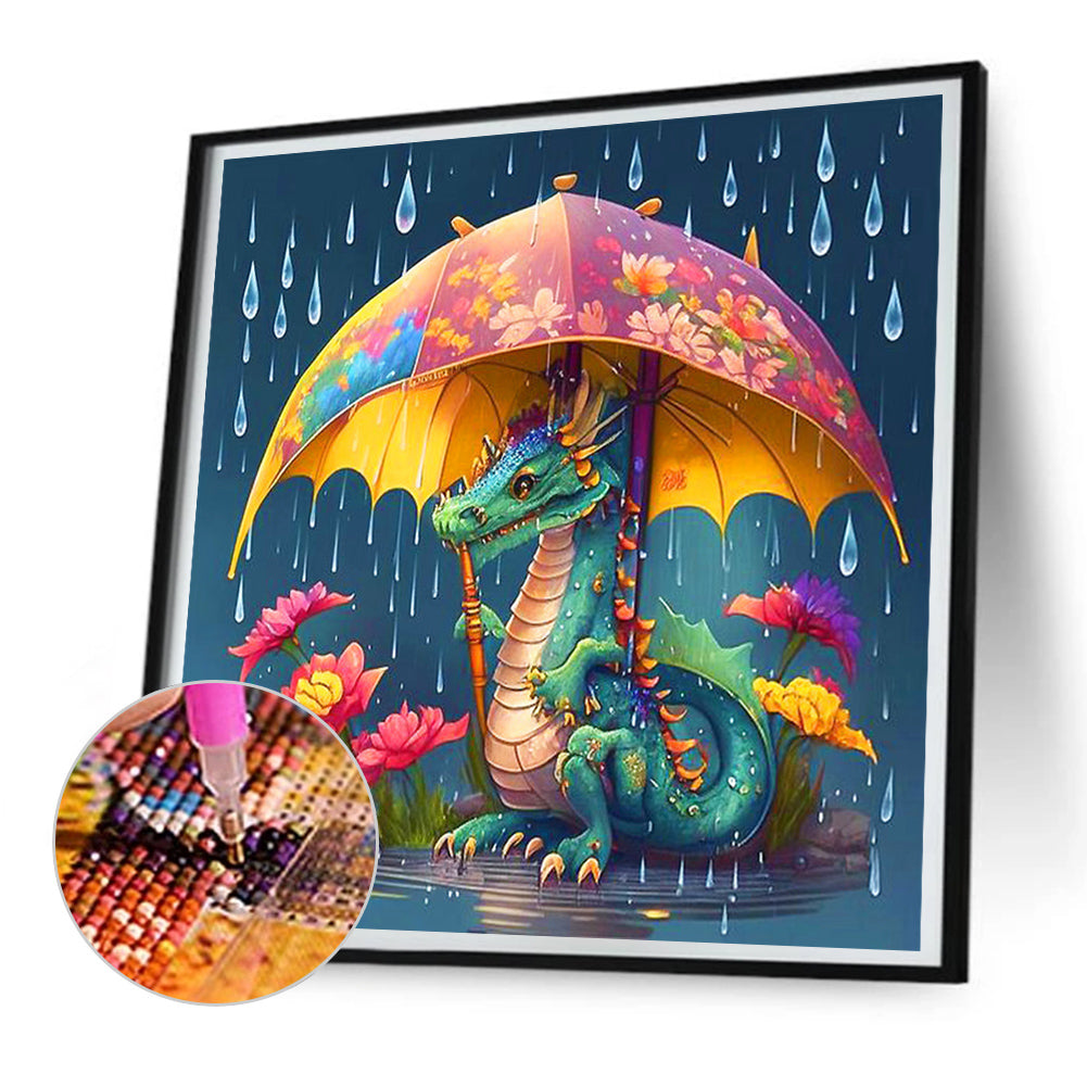 Umbrella Animal Dragon - Full Round Drill Diamond Painting 30*30CM