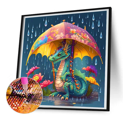Umbrella Animal Dragon - Full Round Drill Diamond Painting 30*30CM