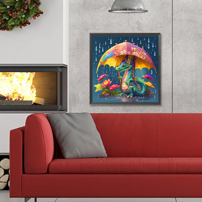 Umbrella Animal Dragon - Full Round Drill Diamond Painting 30*30CM