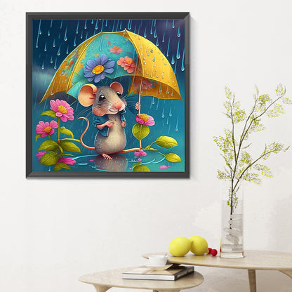 Umbrella Animal Mouse - Full Round Drill Diamond Painting 30*30CM