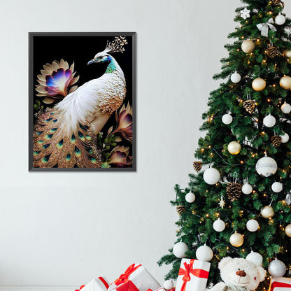 White Peacock - Full Round Drill Diamond Painting 30*40CM