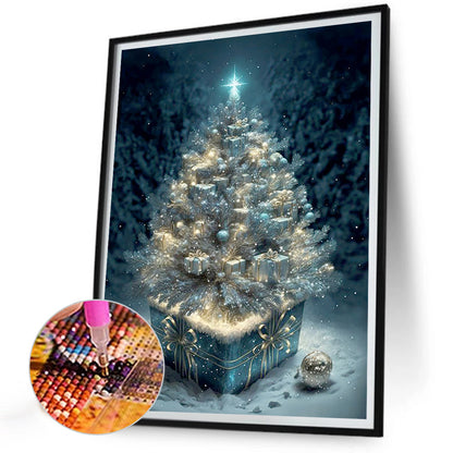 Christmas Tree In The Snow - Full Round Drill Diamond Painting 30*40CM