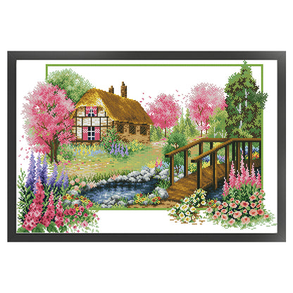 Four Seasons Of Spring - 14CT Stamped Cross Stitch 55*38CM(Joy Sunday)