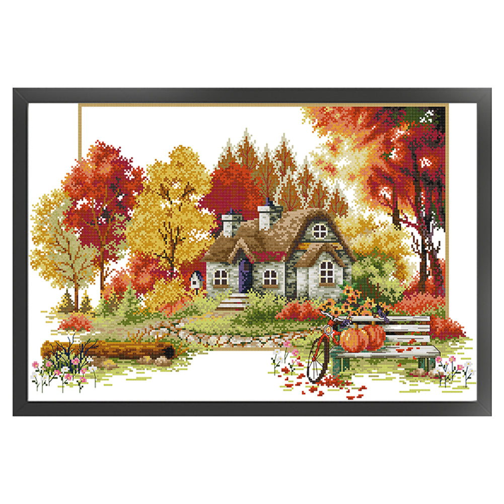 Four Seasons Of Autumn - 14CT Stamped Cross Stitch 56*38CM(Joy Sunday)