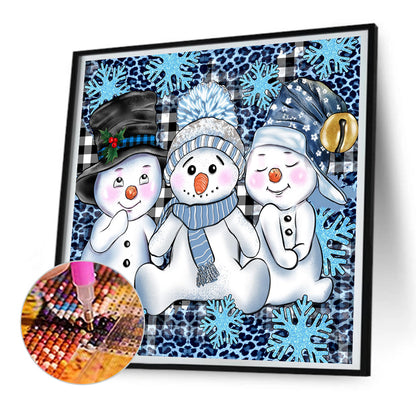 Snowman - Full Round Drill Diamond Painting 30*30CM