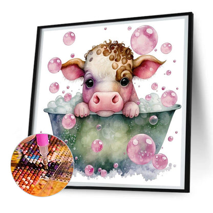 Dairy Cow - Full Round Drill Diamond Painting 30*30CM