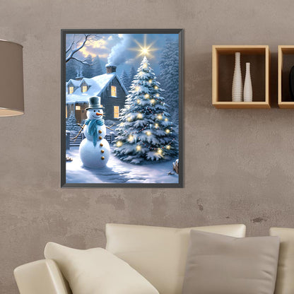 Christmas Winter Snowman - Full Round Drill Diamond Painting 30*40CM