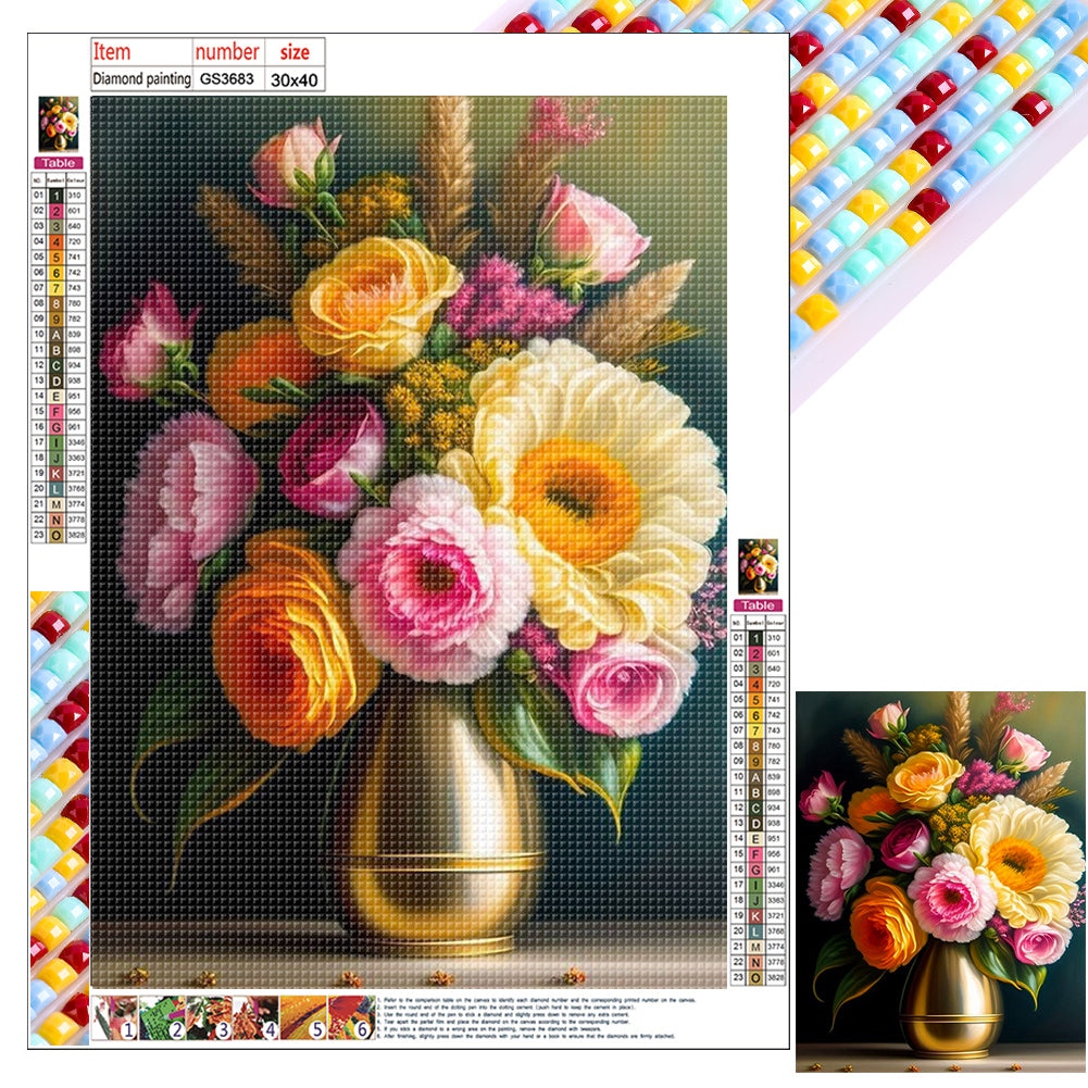 Bouquet - Full Square Drill Diamond Painting 30*40CM