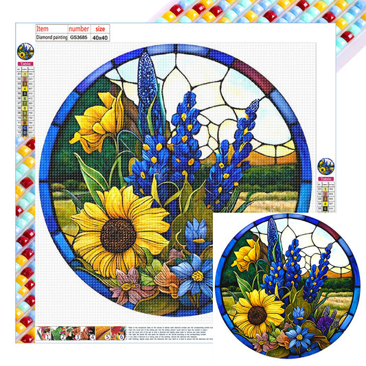 Lavender Sunflower - Full Square Drill Diamond Painting 40*40CM