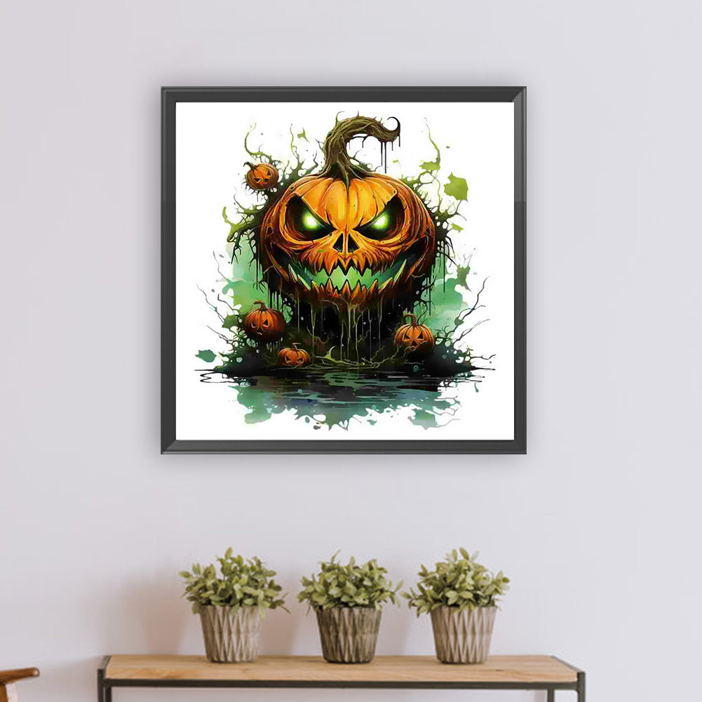 Halloween Pumpkin - Full Round Drill Diamond Painting 30*30CM