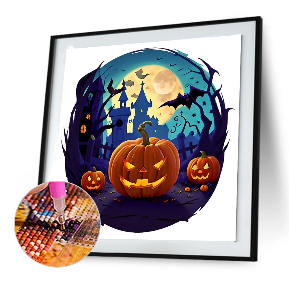 Halloween Pumpkin - Full Round Drill Diamond Painting 30*30CM