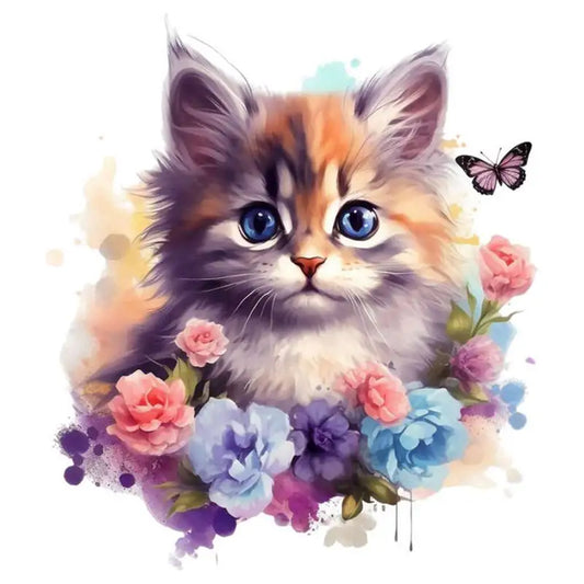 Cat - Full Round Drill Diamond Painting 30*30CM