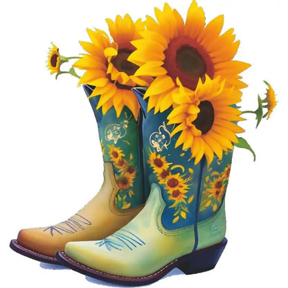 Floral Boots - Full Round Drill Diamond Painting 30*30CM