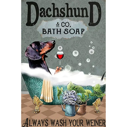 Dog Calligraphy And Painting - Full Round Drill Diamond Painting 30*45CM