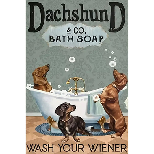 Dog Calligraphy And Painting - Full Round Drill Diamond Painting 30*45CM