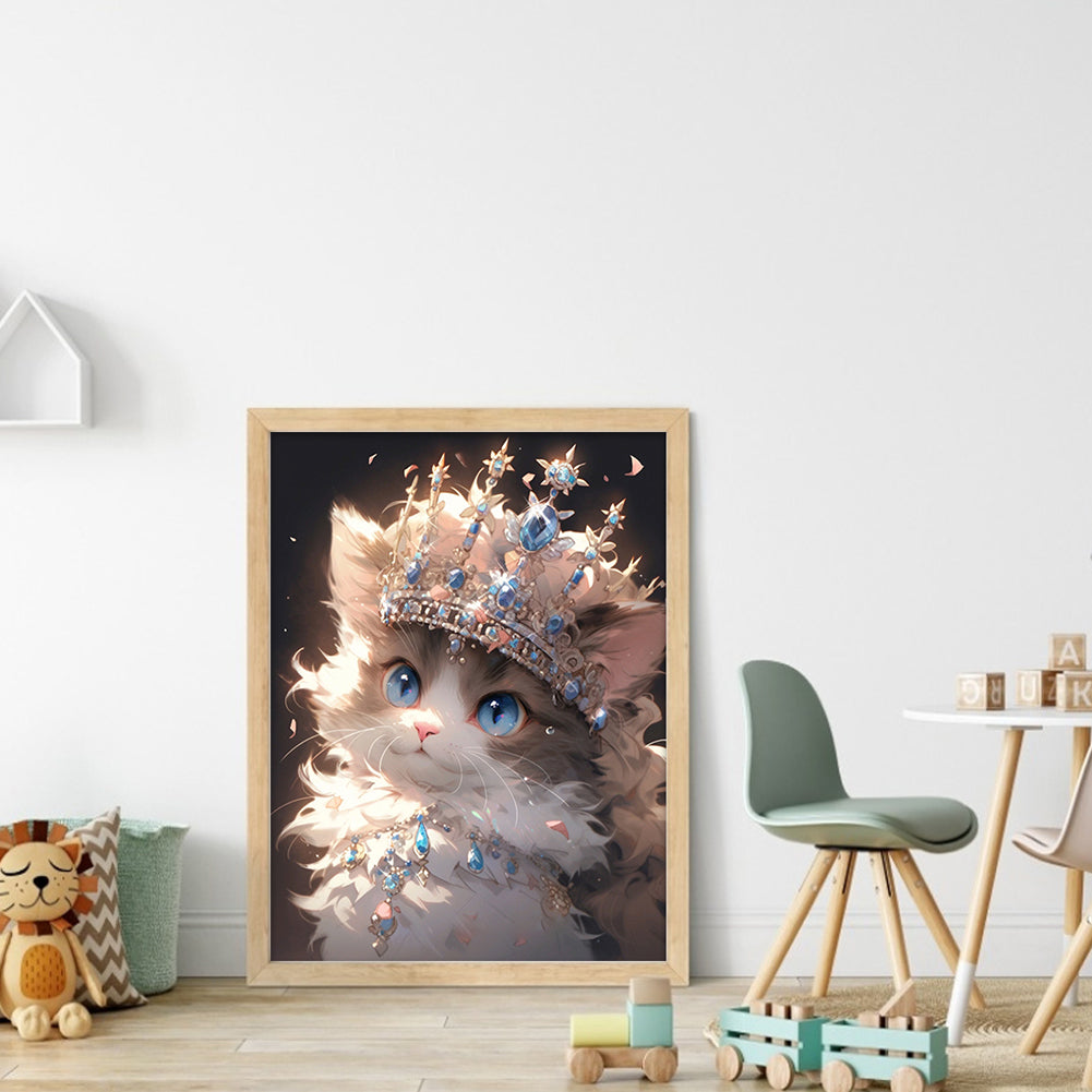 Cat With Crown - 11CT Stamped Cross Stitch 40*53CM