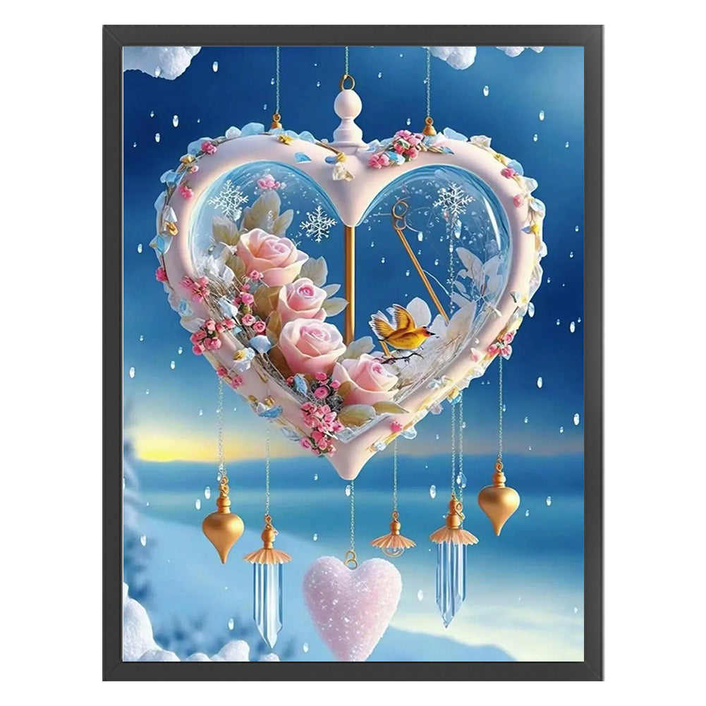 Snow Love Heart - 11CT Stamped Cross Stitch 40*53CM