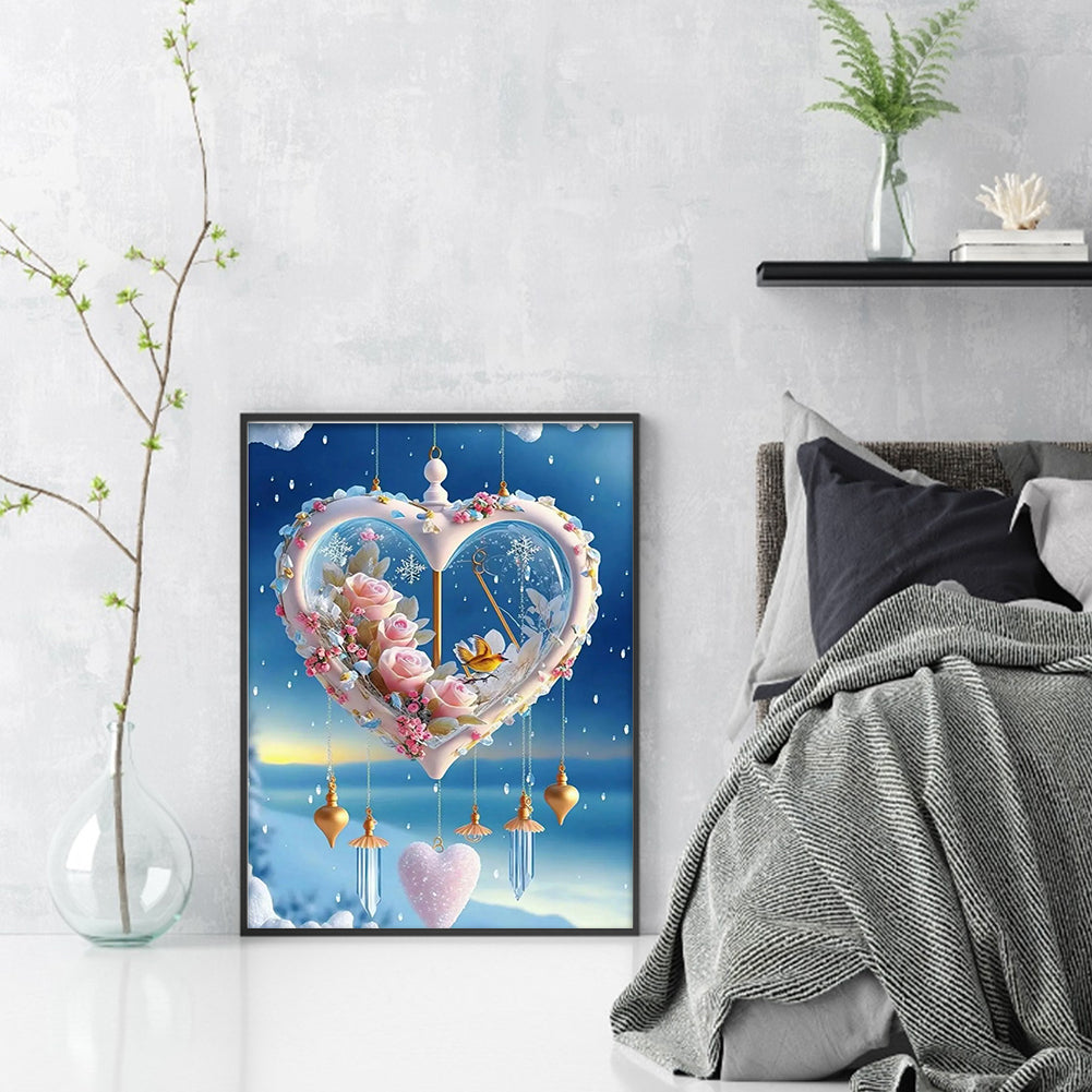 Snow Love Heart - 11CT Stamped Cross Stitch 40*53CM