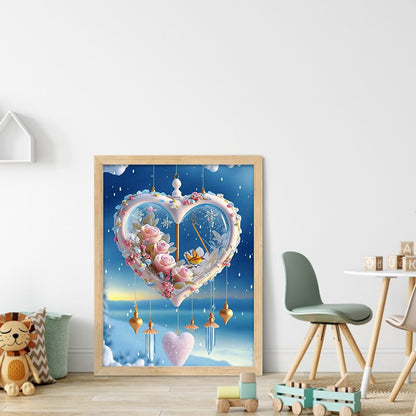 Snow Love Heart - 11CT Stamped Cross Stitch 40*53CM