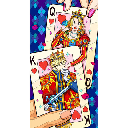 Poker King And Queen - 11CT Stamped Cross Stitch 45*80CM