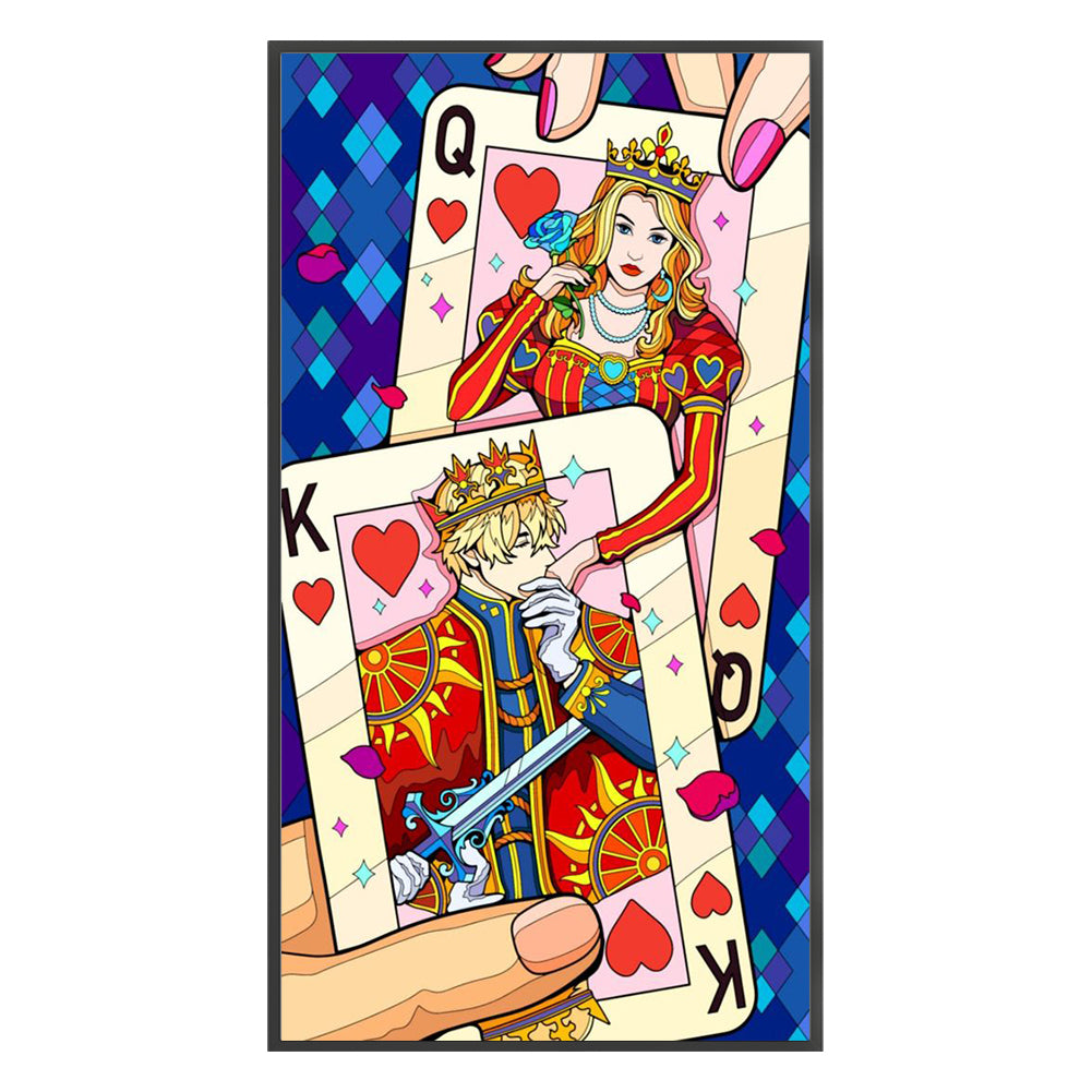 Poker King And Queen - 11CT Stamped Cross Stitch 45*80CM