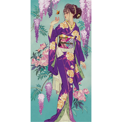 Japanese Woman - 11CT Stamped Cross Stitch 50*100CM