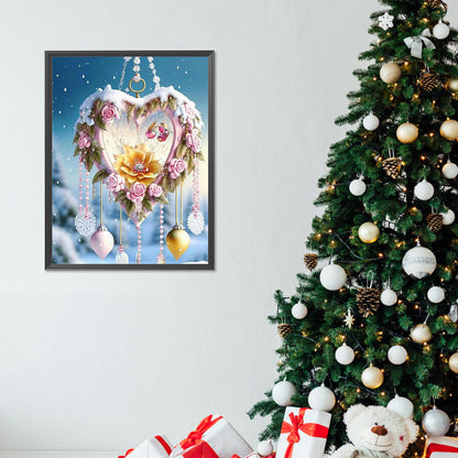 Snow Scene Love Pendant - Full Round Drill Diamond Painting 30*40CM