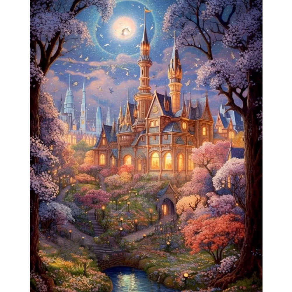 Castle - 14CT Stamped Cross Stitch 50*60CM