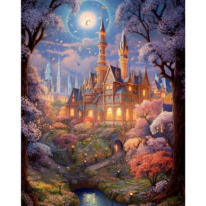 Castle - 14CT Stamped Cross Stitch 50*60CM