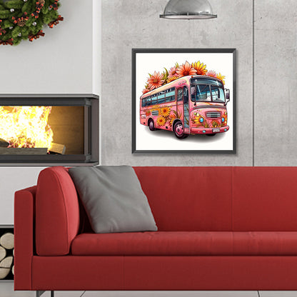 Buses Full Of Sunflowers - Full Round Drill Diamond Painting 30*30CM