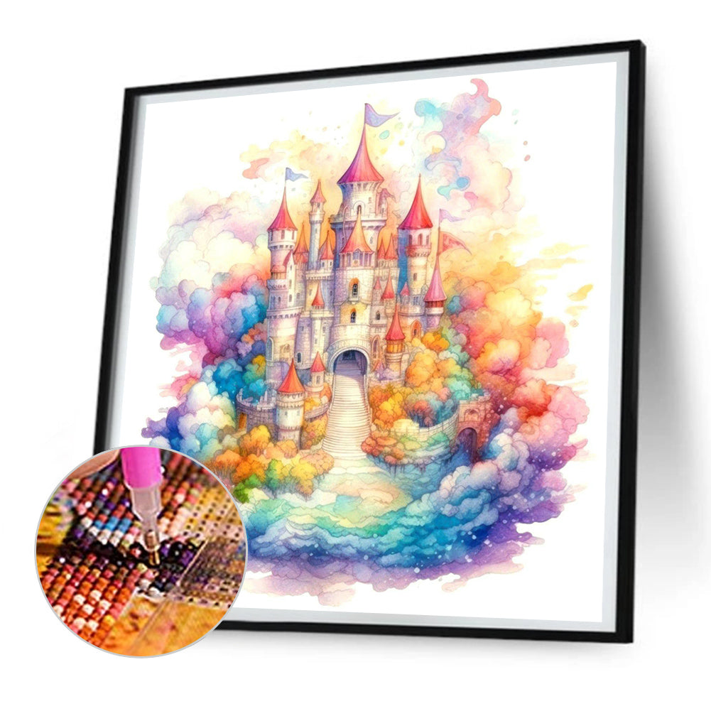 Rainbow Sky Castle - Full Round Drill Diamond Painting 30*30CM