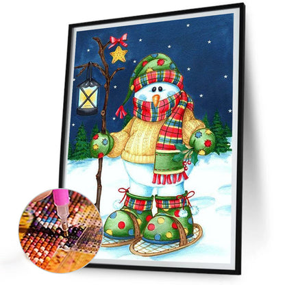 Skating Snowman - Full Round Drill Diamond Painting 30*40CM