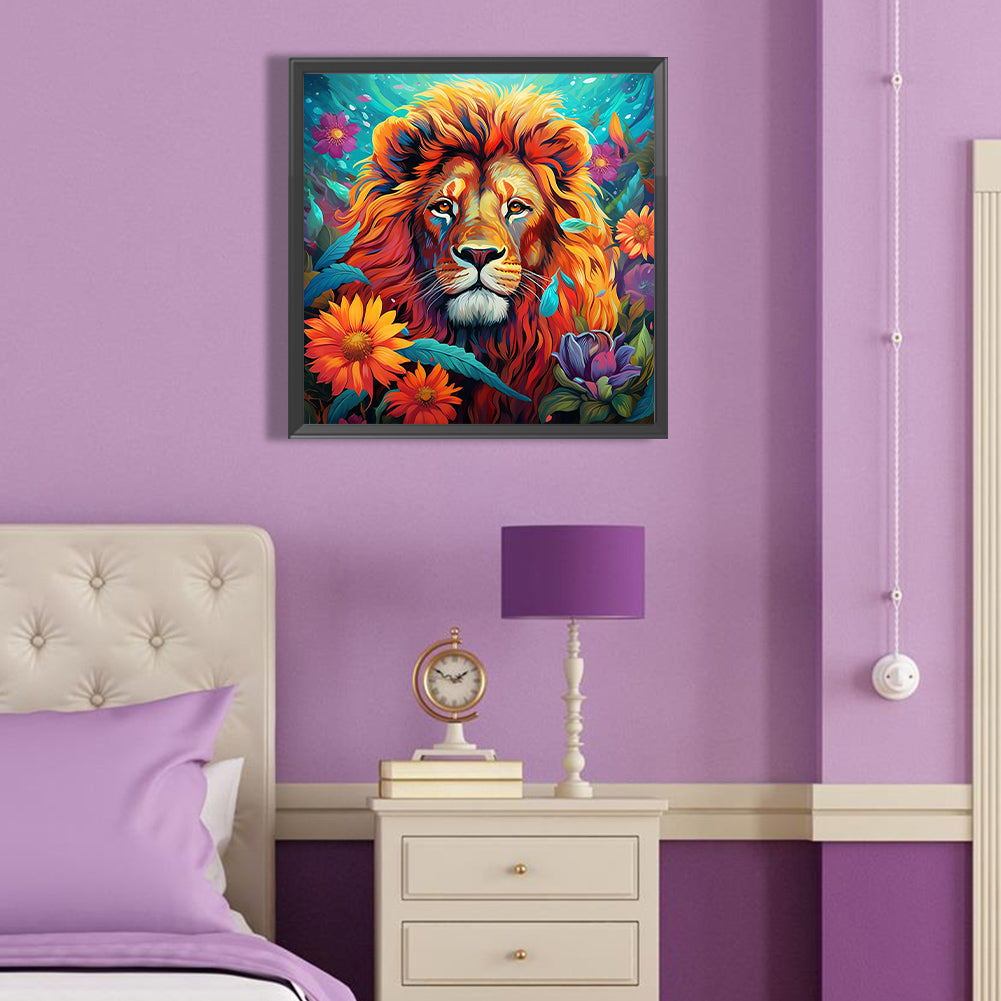 Lion - Full Round Drill Diamond Painting 40*40CM