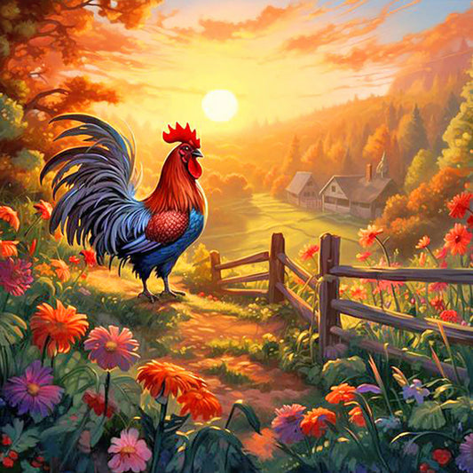 Rooster - Full Round Drill Diamond Painting 40*40CM