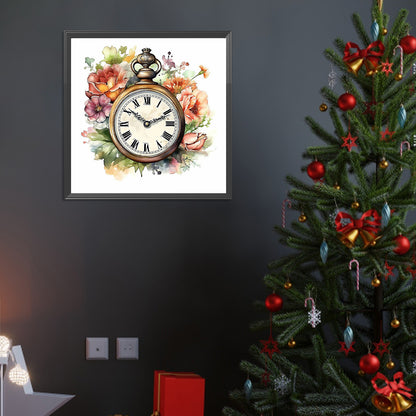 Flower Pocket Watch - Full Round Drill Diamond Painting 40*40CM