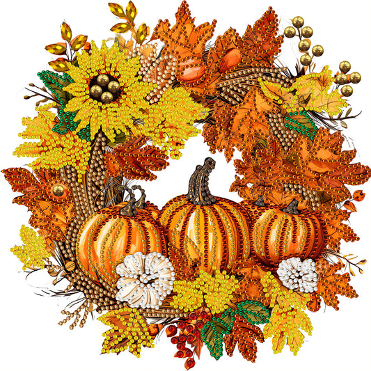 Autumn Pumpkin Garland - Special Shaped Drill Diamond Painting 30*30CM