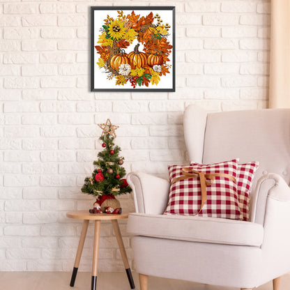 Autumn Pumpkin Garland - Special Shaped Drill Diamond Painting 30*30CM