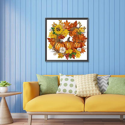 Autumn Pumpkin Garland - Special Shaped Drill Diamond Painting 30*30CM