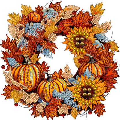 Autumn Pumpkin Garland - Special Shaped Drill Diamond Painting 30*30CM