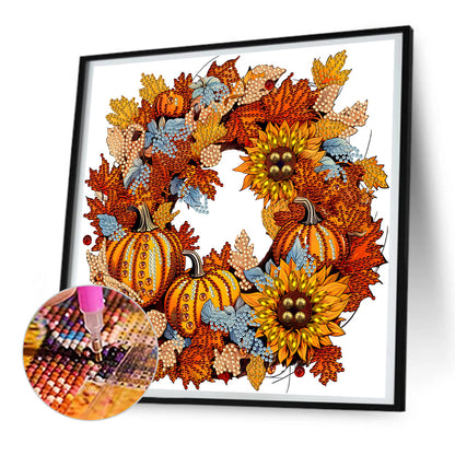 Autumn Pumpkin Garland - Special Shaped Drill Diamond Painting 30*30CM