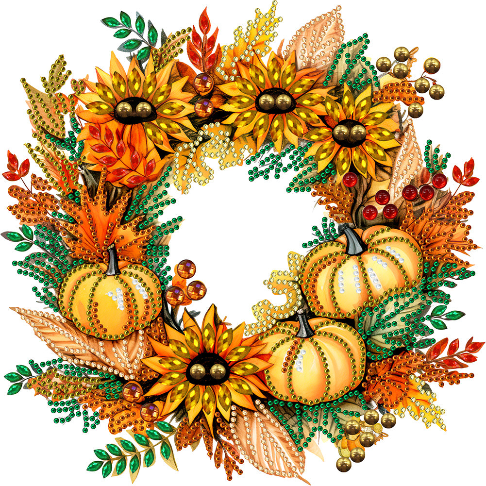 Autumn Pumpkin Garland - Special Shaped Drill Diamond Painting 30*30CM