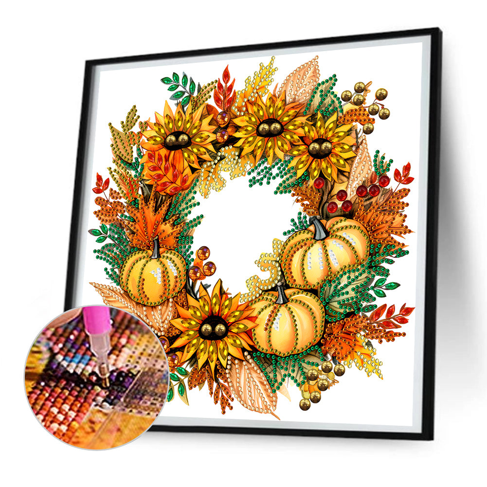 Autumn Pumpkin Garland - Special Shaped Drill Diamond Painting 30*30CM