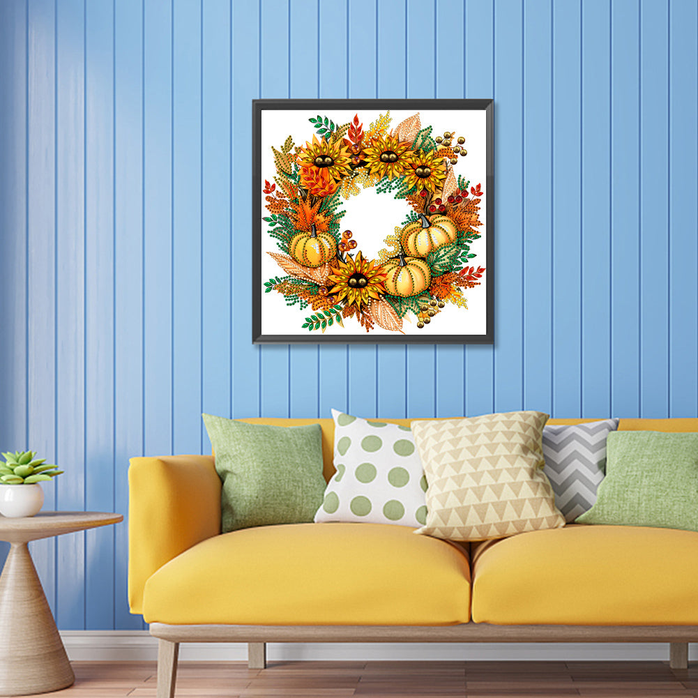 Autumn Pumpkin Garland - Special Shaped Drill Diamond Painting 30*30CM