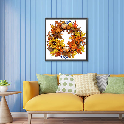 Autumn Pumpkin Garland - Special Shaped Drill Diamond Painting 30*30CM