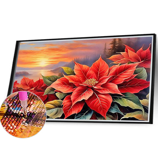 Poinsettia - Full Round Drill Diamond Painting 40*30CM