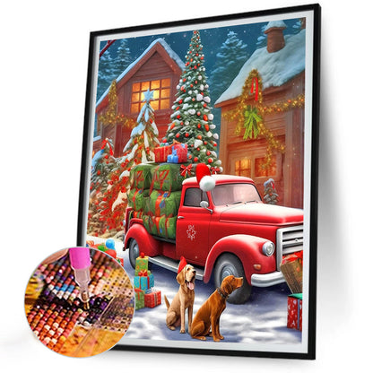 Christmas Car - Full Round Drill Diamond Painting 30*40CM