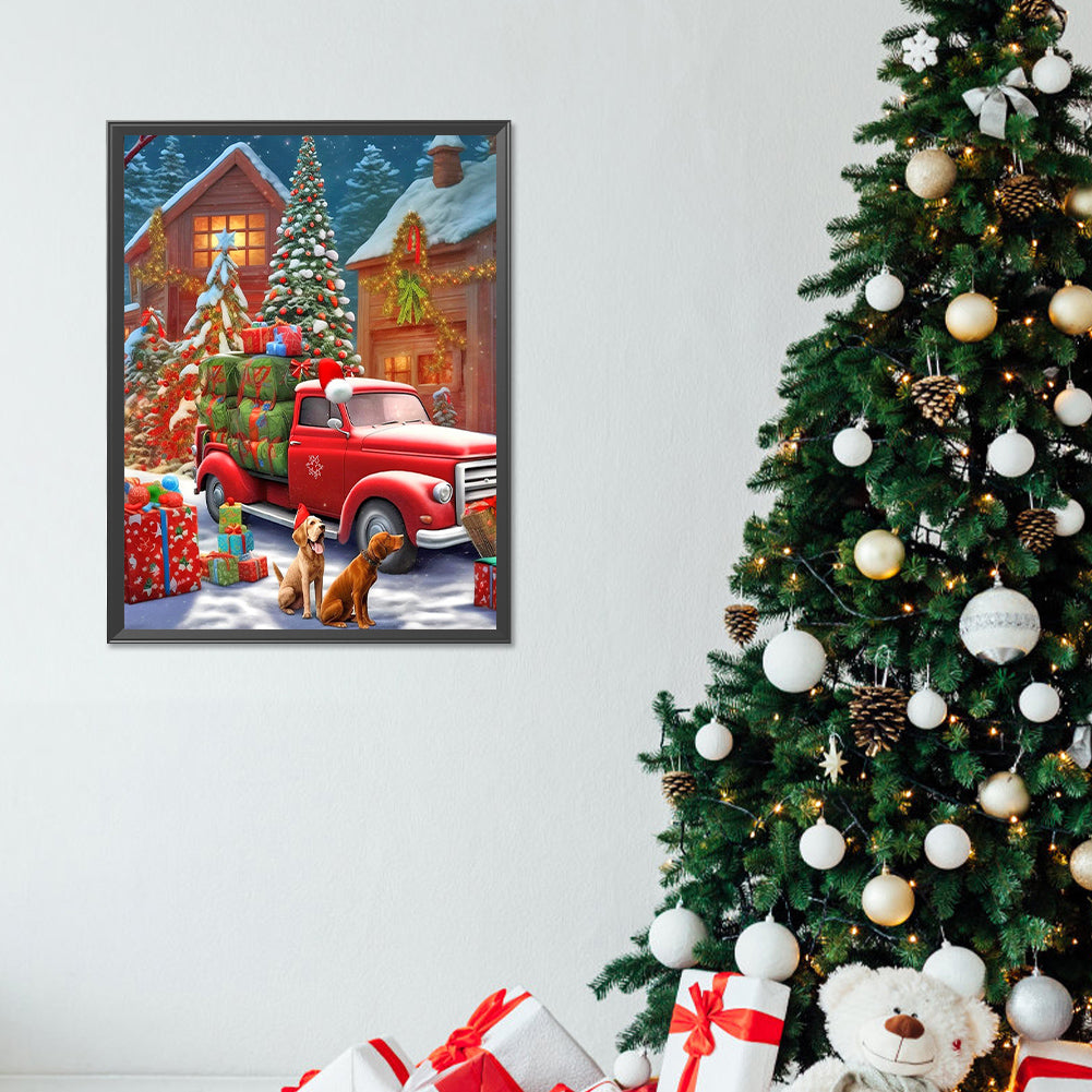 Christmas Car - Full Round Drill Diamond Painting 30*40CM