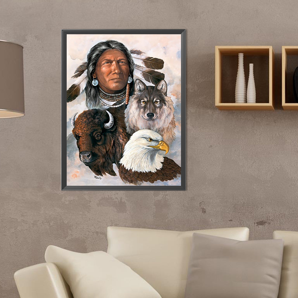 Indian - Full Round Drill Diamond Painting 30*40CM
